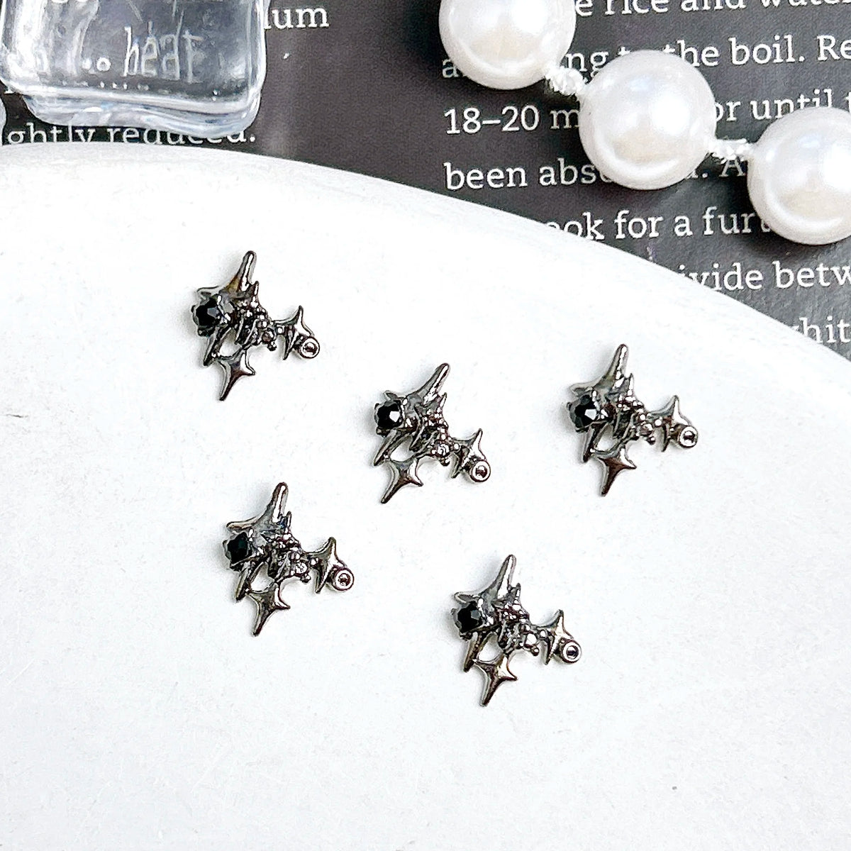 20PCS Multiple Style Alloy Skull Spider Nail Art Charms New Creative Glass Diamond Bat Halloween Nail Decorations for DIY Nails