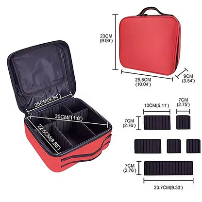 Female Makeup Case Professional Beauty Brush Embroidery Manicure Tool Cosmetic Storage Box Waterproof Women Makeup Bag