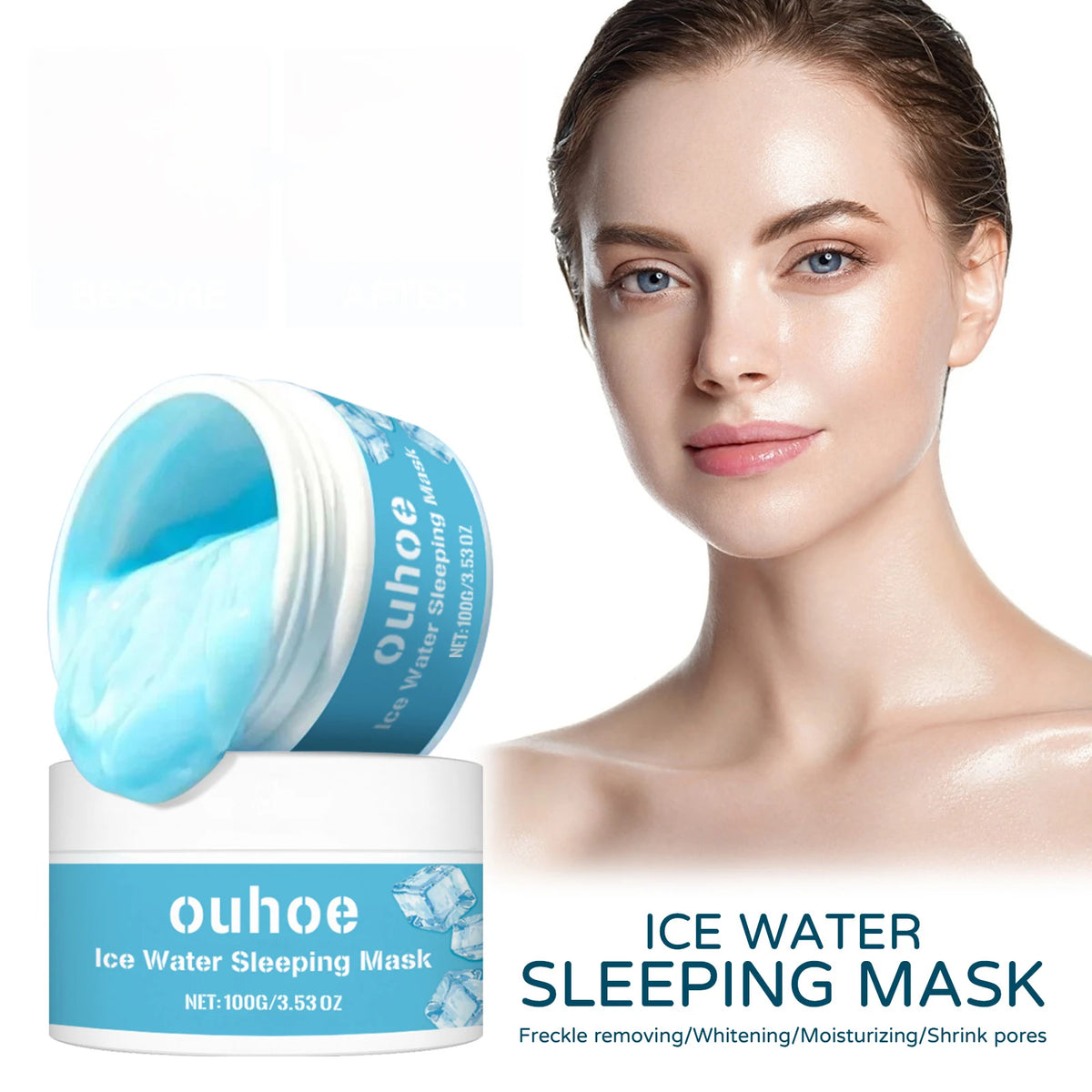 Moisturizing Sleeping Mask Fade Melanin Remove Dark Spots Shrink Pores Anti-Aging Hydrating Whitening Firm Wash-Free Face Mask