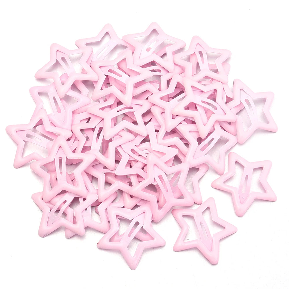 50pcs/lot Metal Colorful Star Hair Clips Dopamine BB Hair Clips For Broken Hair Clip Bangs Hair Clip Girls Y2K Style Hair Clips