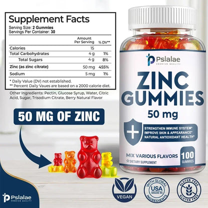 Zinc Gummies - Supports Cognitive Performance, Mood and Energy Levels and Promotes Healthy SleepSupplements