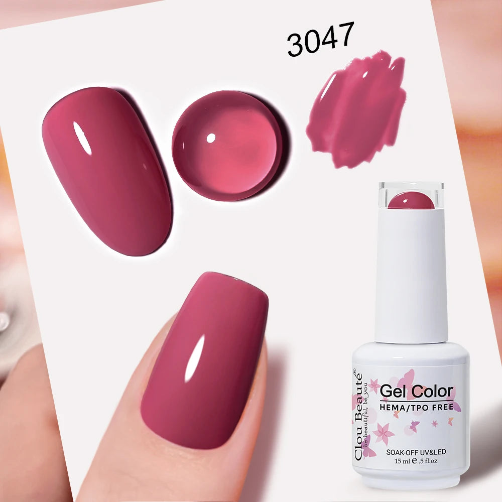 Clou Beaute 15ml Nail Gel Polish Vernis Semi Permanent UV Soak off Varnish Tpo Free Nail Polish Nail Art Gel Lacquer