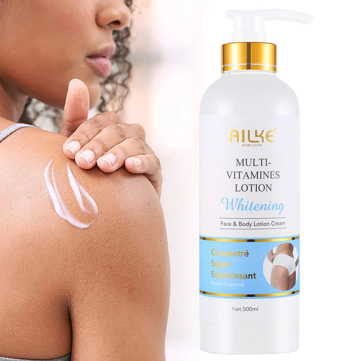 AILKE Multi-Vitamin Body Lotion, Whiten, Brighten, Remove Dark Spots, Hyperpigmentation, Moisturizes, Smoothes & Antioxidant
