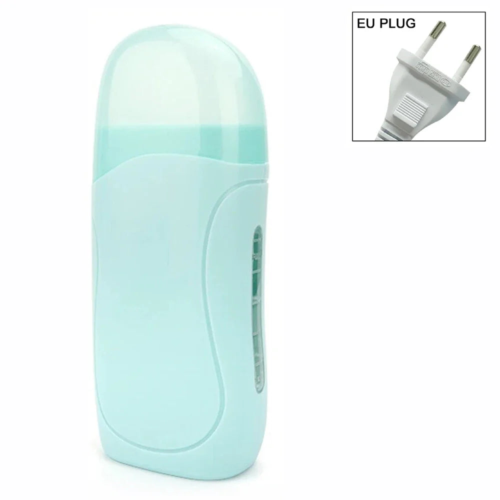 Women Home Hair Removal Kit Roll on Wax Warmer Honey Roller Wax Cartridge 100Pcs Depilatory Wax Strips Body Leg Arm Waxing Set
