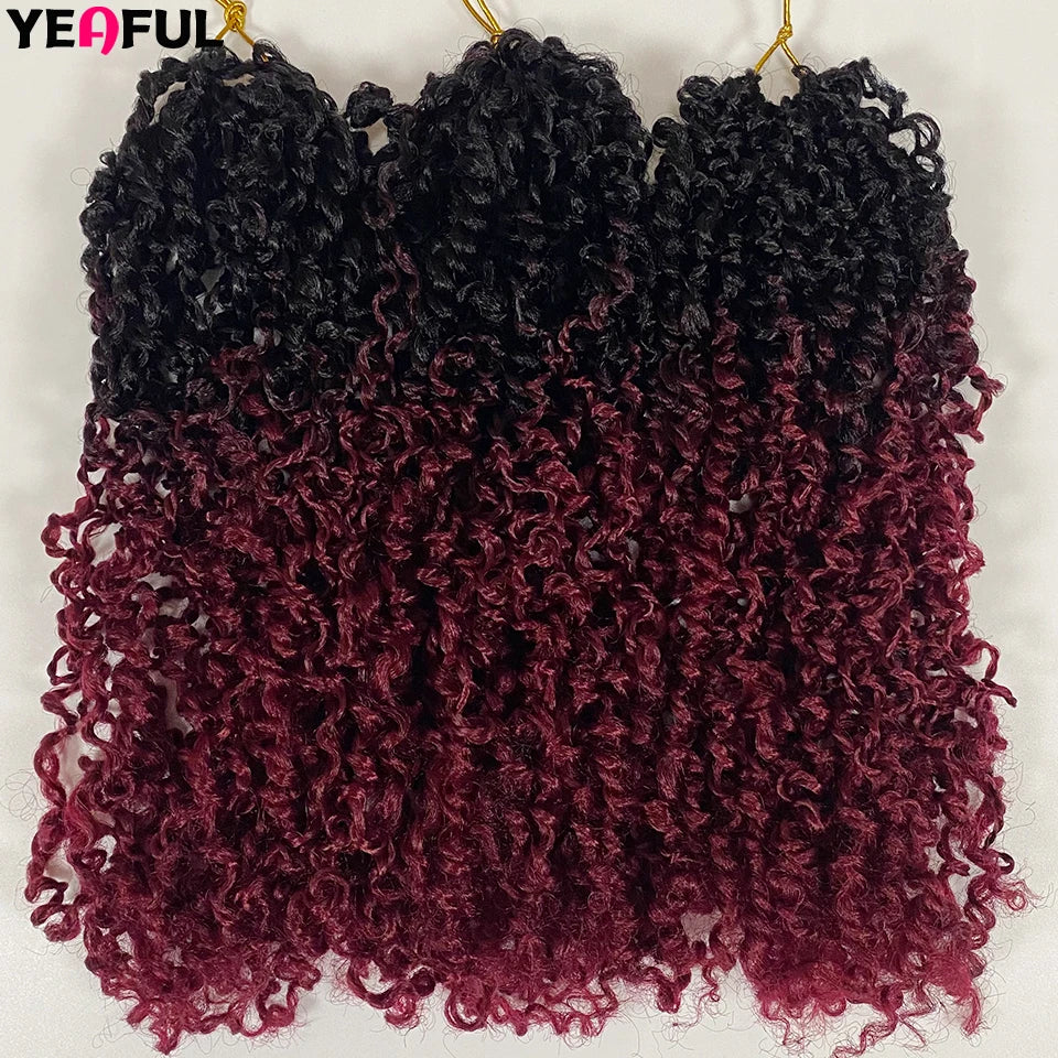 1-6 Packs Yanky Twist Crochet Hair 12"Pre-twisted Natural Black Kinky Mini Spring Twist Small Curly Senegalese Twist Hair Braids