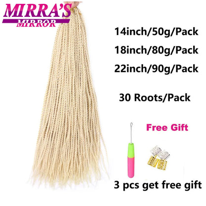 Senegalese Twist Crochet Hair 14/18/22 Inch Synthetic Mini Senegalese Crochet Braids for Black Women 30 Roots/Pack Braiding Hair