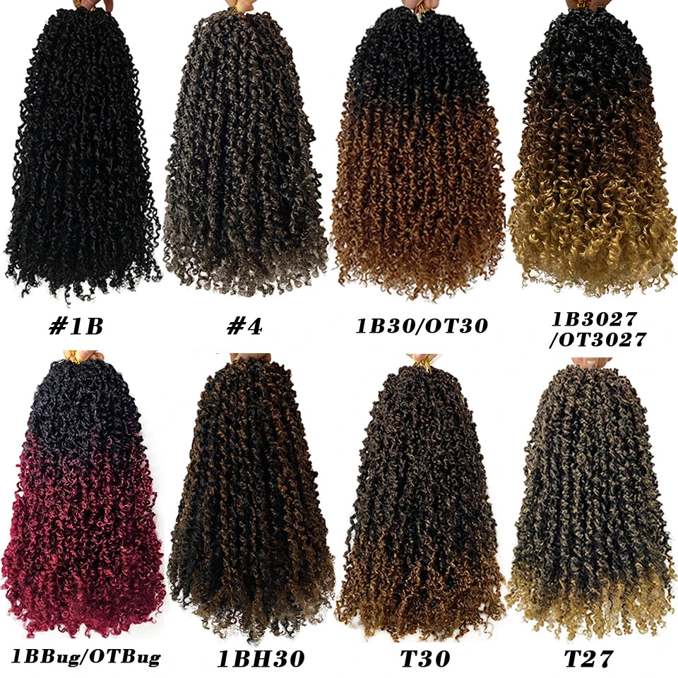 1-6 Packs Yanky Twist Crochet Hair 12"Pre-twisted Natural Black Kinky Mini Spring Twist Small Curly Senegalese Twist Hair Braids