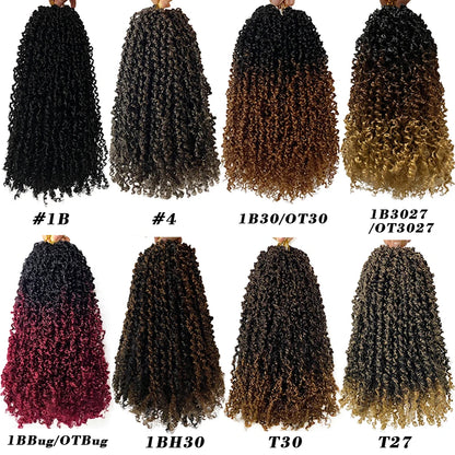 1-6 Packs Yanky Twist Crochet Hair 12"Pre-twisted Natural Black Kinky Mini Spring Twist Small Curly Senegalese Twist Hair Braids