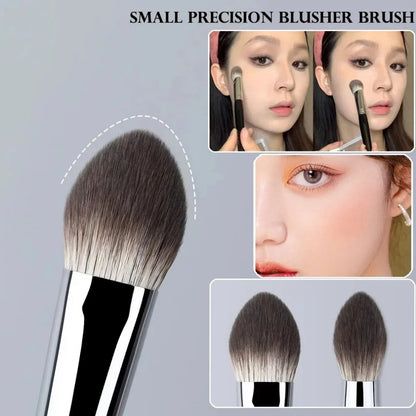 1/2Pcs Mini Peach Heart Blush Brush Small Flat Precise Face Brush Multi Use For Powder Cream Liquid Blush Beauty Makeup Tools