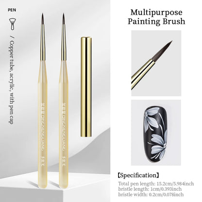 QINGNENGLIANG Nail Art Brush Painting Drawing Pen for Lines Grid Flower Butterfly DIY Multifunctional Manicure Design Tool