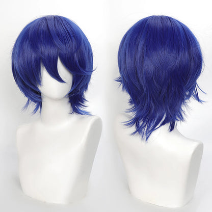 Short Wavy Bob Synthetic Wig with Air Bangs Heat Resistance Shoulder Length Curled 14inch Wigs for Daily Use Cosplay for Women