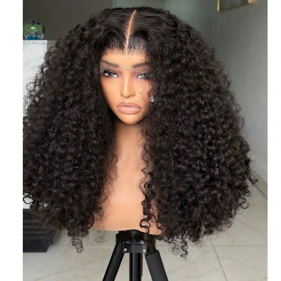 250 Density Jerry Curly Human Hair Wig 360 HD Transparent Lace  Curly Wigs 36 Inches Preplucked