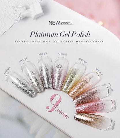 AS 15ml Sparkle Platinum Gel Nail Polish Shiny Pink Gold Silver Glitter Painting Gel Drawing Semi Permanent Tpo Free Varnish