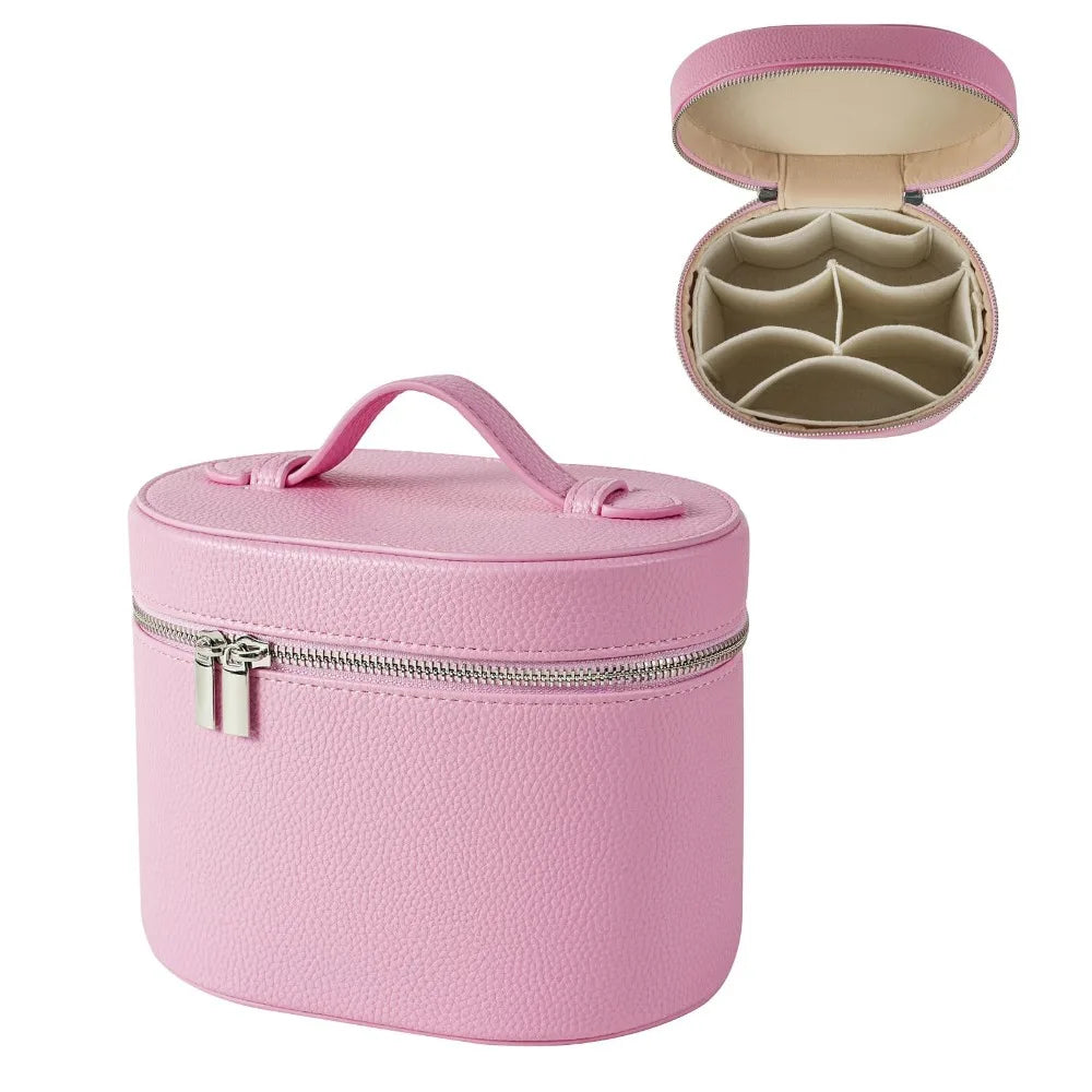 Large Capacity Cosmetic Box PU Leather Internal Storage Box Travel Organizer Bag Waterproof Zipper Closure Makeup Bag Daily Use