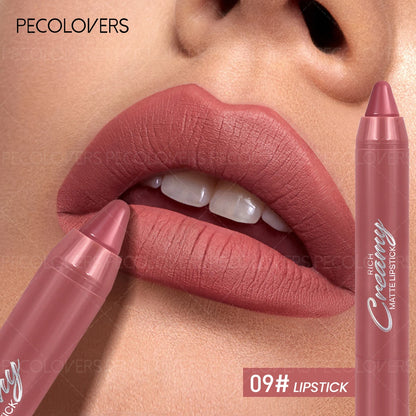6 Colors Matte Lipstick Pen, Long-Lasting Waterproof Lipstick Crayon,Non Stick Cup, Multi-Color Lipstick Pen