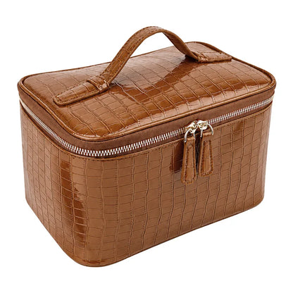 Embossed Makeup Bag Large Capacity Waterproof Travel Toiletry Bag Fashion Portable Women Cosmetic Storage Organizer