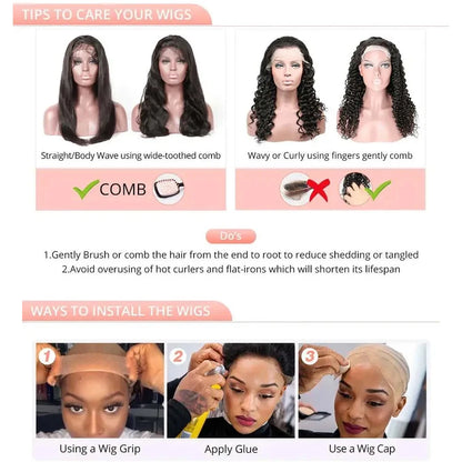 5x5 Glueless Wigs Human Hair Ready To Wear Deep Wave 13x4 13x6 Hd Lace Front Human Hair Wig Transparent Water Wave Curly Wigs