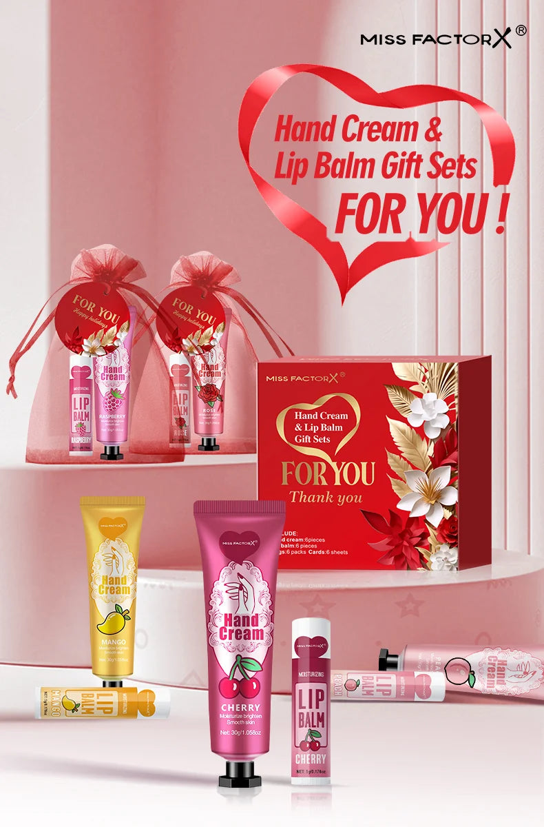 24PCS/Box Bulk Lip Balm Bulk Hand Cream Bulk Red Thank You Card and Red Gauze Bag Newlywed Thank You Gifts to Guests Christmas
