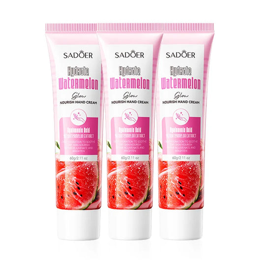 3pcs SADOER Niacinamide Watermelon Hand Cream, Moisturizing Whitening Hydrating Cream Fast Absorbing Non Greasy Hand Skin Care