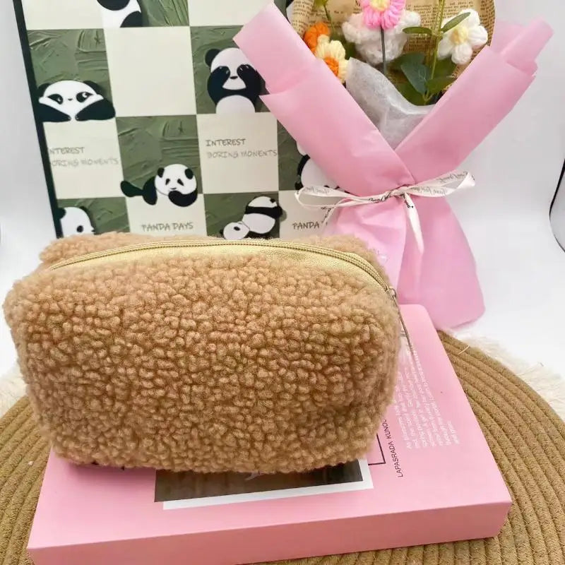 New-Plush Makeup Bags For Women Soft Travel Cosmetic Bag Organizer Case Lady Girls Make Up Case