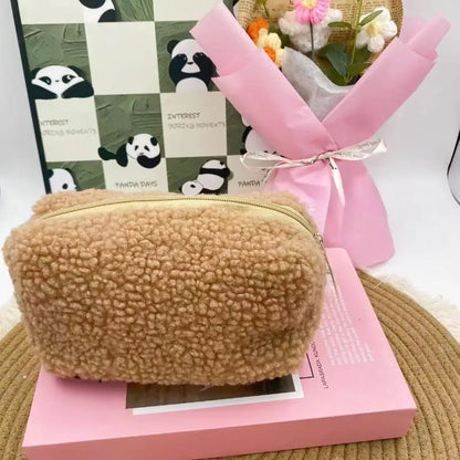 New-Plush Makeup Bags For Women Soft Travel Cosmetic Bag Organizer Case Lady Girls Make Up Case
