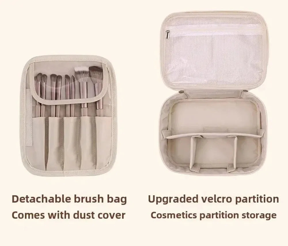 Luxury Double Layer Cosmetic Bag Zippered Waterproof Makeup Bag Large Capacity Cosmetics Organizer