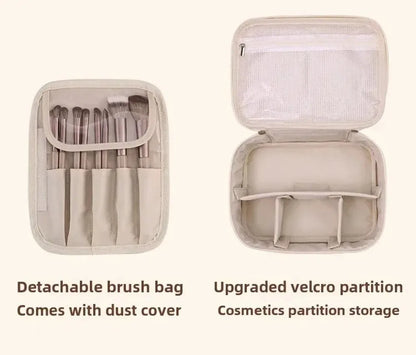 Luxury Double Layer Cosmetic Bag Zippered Waterproof Makeup Bag Large Capacity Cosmetics Organizer