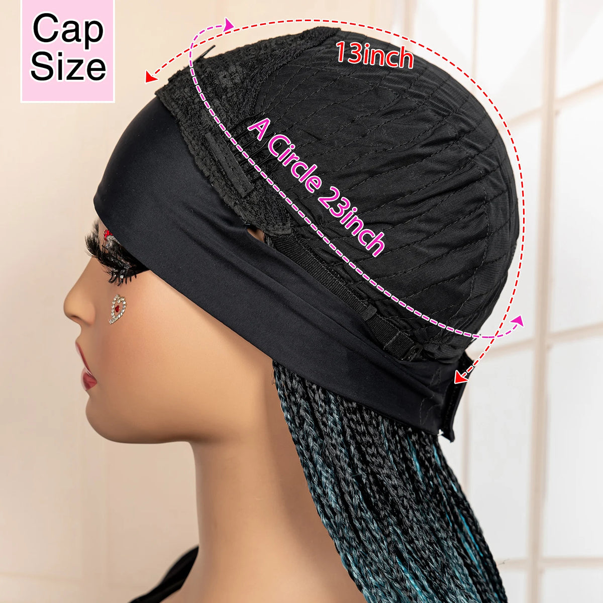 Full Machine Made Braided Wigs with Headband 30 Inches Colored Synthetic Braiding Wigs with Hair Band for Black Women