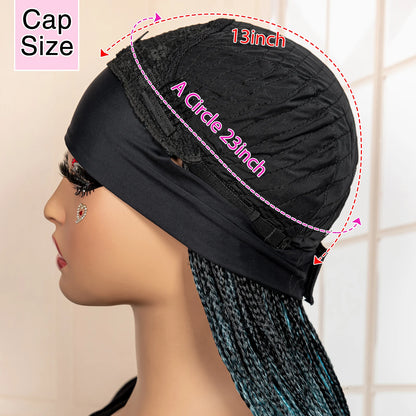 Full Machine Made Braided Wigs with Headband 30 Inches Colored Synthetic Braiding Wigs with Hair Band for Black Women