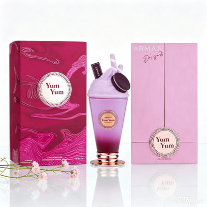 Armaf Yum Yum 100ml Purple Milkshake Ice Cream Shaped Bottle Sweet Gourmand Scent Long Lasting Eau de Parfum For Women Luxury Fragrance Spray Birthday Holiday Gift