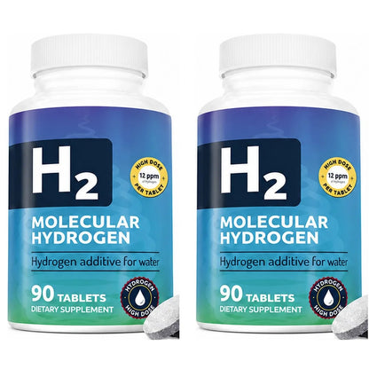 H2 Molecular Hydrogen Water Tablets with Magnesium 12 PPM for Drink Water Antioxidant Support Daily Energy Support 90 Count