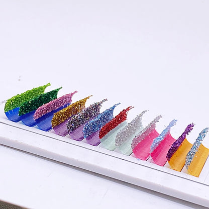 Glitter Color False Eyelash Extension Glitter Individual Fairy Lashes Russian Volume Premade Fan Christmas Halloween Color Lash