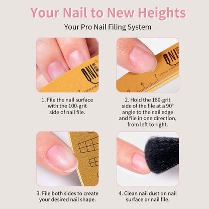 1/2/5/10pcs Washable Ruler Nail File Set with Scale 100/180 Grit Double-Sided Sanding Nail File Durable Nail Sanding Bar Tools