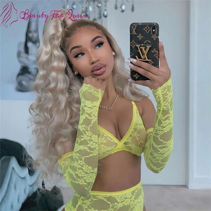 13x4 HD Transparent Lace Front Wig Loose Deep Wave Ash Blonde Colored Lace Front Wig Glueless Wig Human Hair For Women