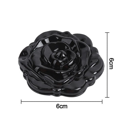 New Double-Sided Rose Flower Makeup Mirror Round Shape Handheld Mini Pocket Mirror Convenient Cosmetic Mirror Travel Beauty Tool