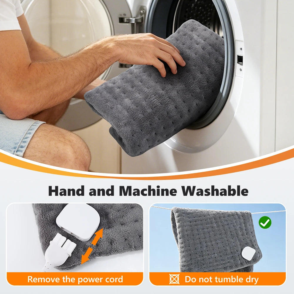 60x30cm Electric Blanket 10 Levels Heating Pad Double Helix Temperature Control Timing Thermal Mat for Office Home Period Cramps