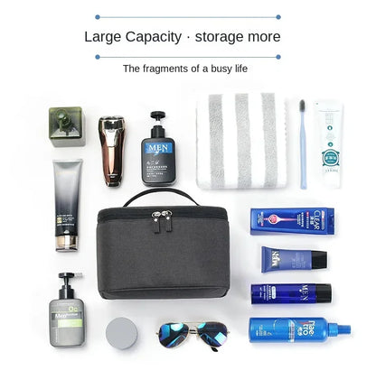 New Business Trip Men's Toiletry Bag Double Layer Large Capacity Cosmetic Bag Oxford Cloth Storage Bag Portable Handbag