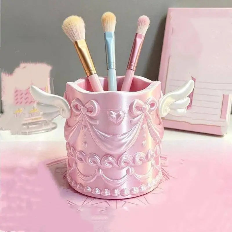 1Pcs Luxury Angel Wings Relief Portable Cosmetic Organizer Makeup Brush Holder for Daily Use
