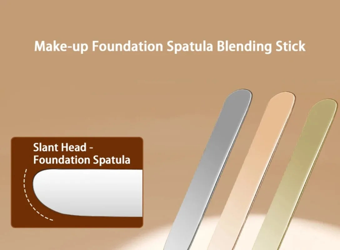 Stainless Steel Makeup Foundation Spatula Mixing Stick Powder Base Cream Mixing Tools Cosmetic Nail Gel Stirring Toner Plate Kit