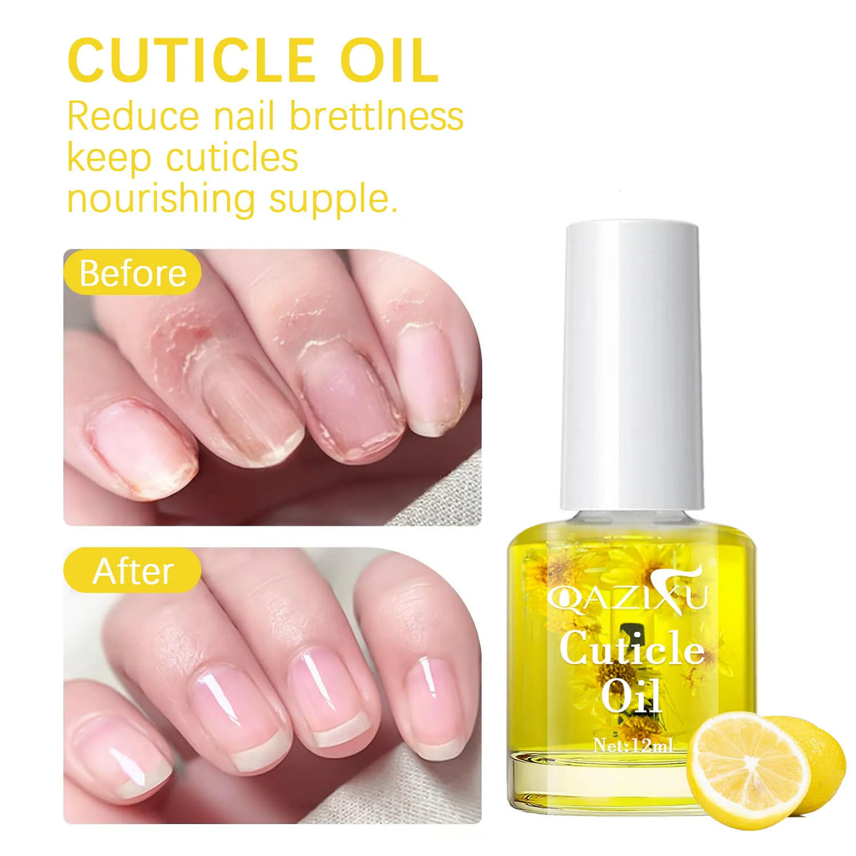 QAZIXU 12ml Nail Cuticle Softener Remover & Cuticle Nutrient Oil Set For Dead Skin Manicure Care Cuticle Cleaner Tool