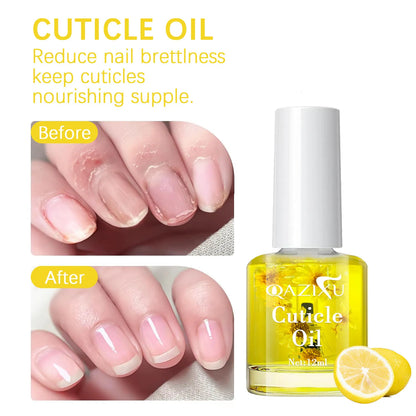 QAZIXU 12ml Nail Cuticle Softener Remover & Cuticle Nutrient Oil Set For Dead Skin Manicure Care Cuticle Cleaner Tool