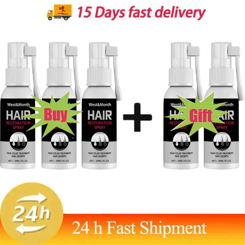 Gray White Hair Treatment Serum Cover White Hairs To Black Natural Color Repair Spray Anti Loss Hair Restore Healthy Hair Care