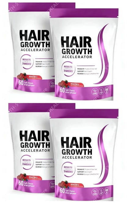 Biotin Hair Growth Soft Chews Supplement, Support Fuller Thicker Hair, Vitamin C & E for Healthy Hair Nourishment, 60 Gummy