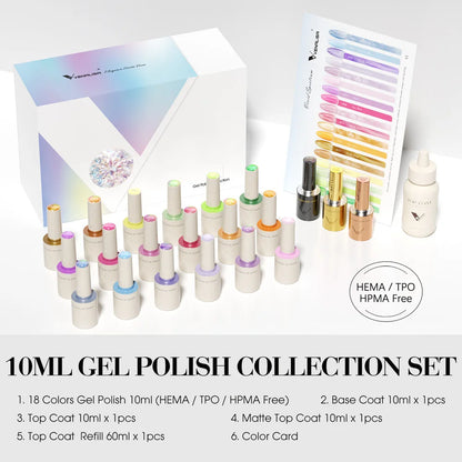 1Set VENALISA V6 Whole Set 10ml HEMA FreeTPO Free Vegan Nail Gel Polish Color Display Gel Varnish Nail Maincure Branded Suitcase