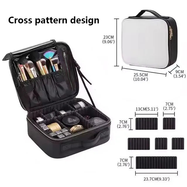 New PU Leather Cosmetic Bag For Women Professional Makeup Case Travel Toiletry Makeup Bag Beauty Nail ToolBox Make Up Handbag