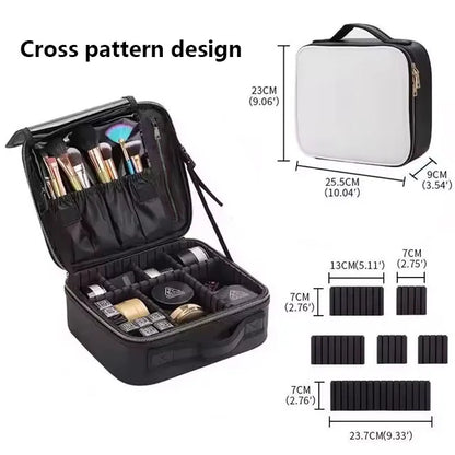 New PU Leather Cosmetic Bag For Women Professional Makeup Case Travel Toiletry Makeup Bag Beauty Nail ToolBox Make Up Handbag