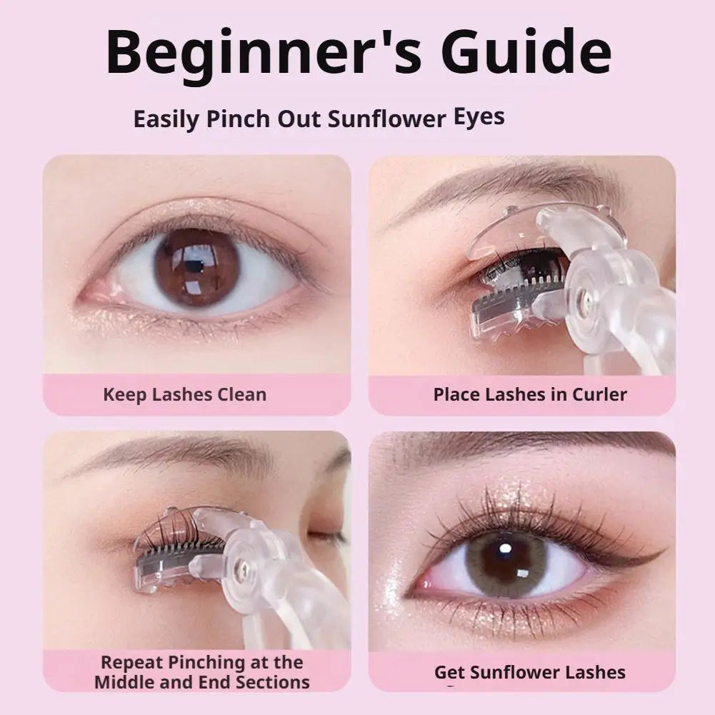 Portable Women Eyelash Curler Frameless Wide Angle Comb Lash Tool No Pinch Long Lasting Curl Hold