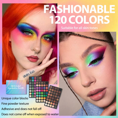 120 Colors 3-Layer Eyeshadow Palette, All-in-One Matte & Shimmer Makeup Kit, Long-Lasting Highly Pigmented Cosmetic Gift