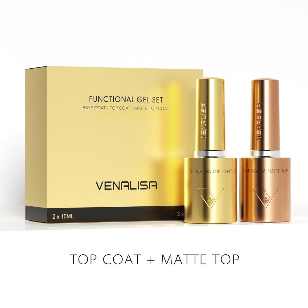 2/3pcs*10ml Venalisa Nail Gel Polish HEMA/TPO FREE Super Quality Ultra Glossy Diamond Top Coat Gel Soak Off UV/LED Base Coat