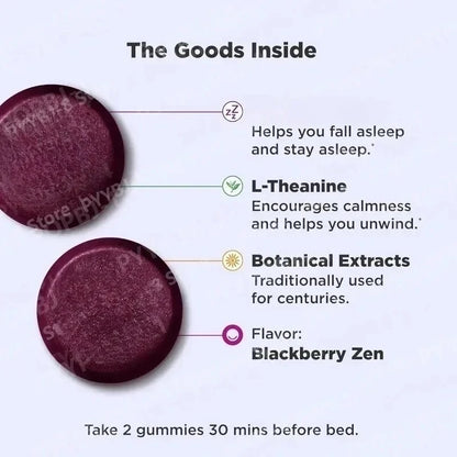 Sleep Gummies Blackberry Flavor Contain L-Theanine & Botanicals Helps To Calm The Mind Promote Healthy Sleep Cycle 60count